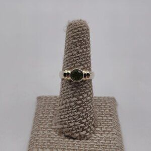 Size 7 Sterling Silver Brilliant Peridot Gemstone Band Ring A3478